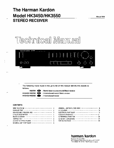 Harman Kardon hk3450 hk3550 Harman Kardon Service Manual for:
HK3450
HK3550